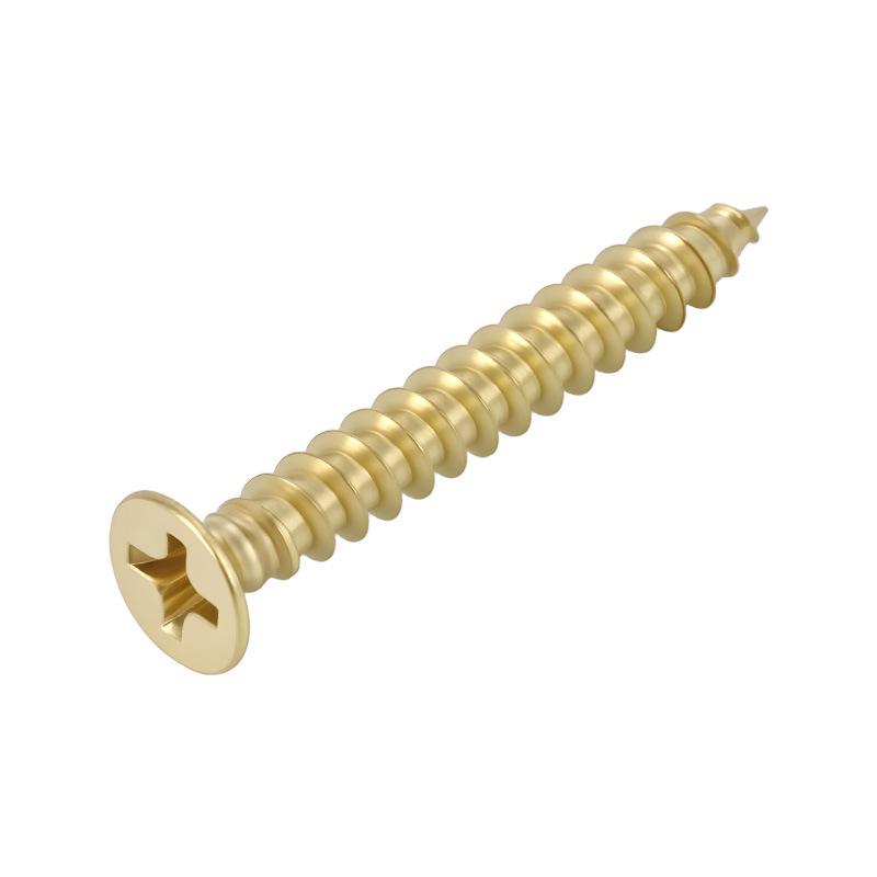 Yigu Gold-Plated Carbon Steel Self-Tapping Screws: Countersunk Head, Flat Head, Pointed Tail, Sizes M2-M4, Ideal for Electronics.