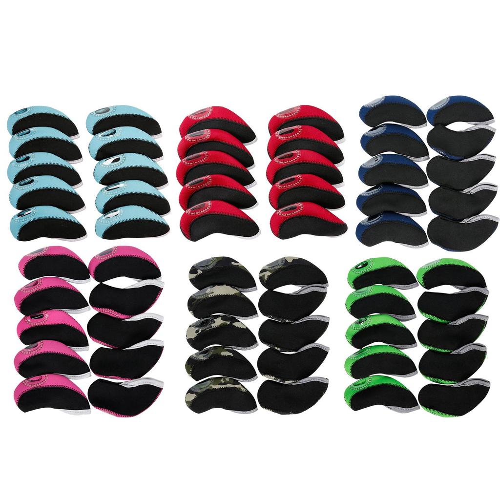 10x Waterproof Golf Iron Headcovers Golf Club Head Cover Viewable Window