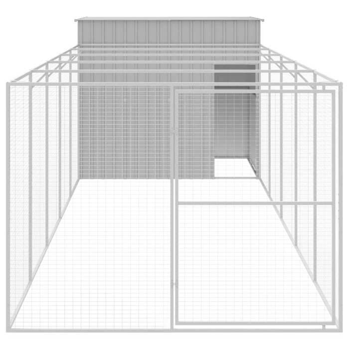 VidaXL Niche pour chien avec cour gris clair 214x661x181 cm, cage pour chien, abri pour chien, maison pour animaux, cages 3189127