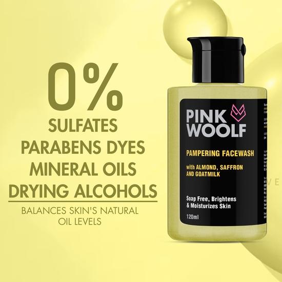 Pink Woolf Face Wash Combo Kit For Men And Women | Promotes Healthy Skin, Removes Oil & Dirt, Energizes Skin | Suitable For All Skin Types (Pack Of 3)