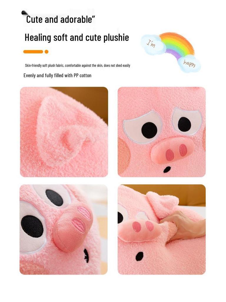 Cute Pig Bacon Plush Pillow - Sofa Backrest & Bed Cushion Doll Gift
