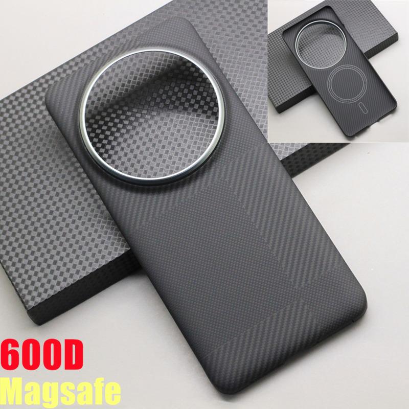 

Роскошный магнитный чехол для телефона из углеродного волокна для Xiaomi 15 Ultra, металлический кольцо для объектива, 600D арамидное волокно, беспроводная зарядка, противоударная защита, чехол Magsafe for Xiaomi 15 Ultra