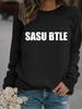 European-American Women's Autumn/Winter Long-Sleeve Round Neck Print Pullover Hoodie