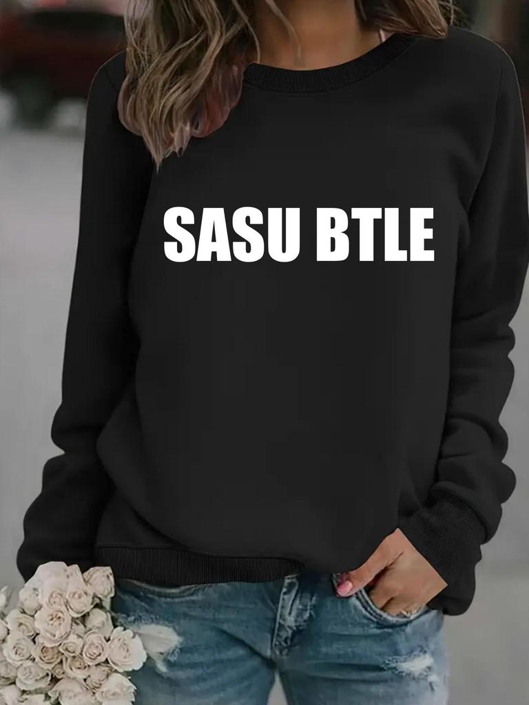 European-American Women's Autumn/Winter Long-Sleeve Round Neck Print Pullover Hoodie