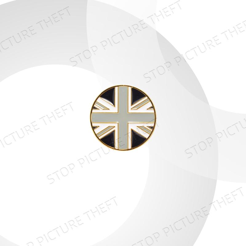 1Pc Metal Alloy Diamond Inlaid Style Union Jack British Flag Logo Car Trunk Fender Sticker Side Emblem Badge Decorative Accessories