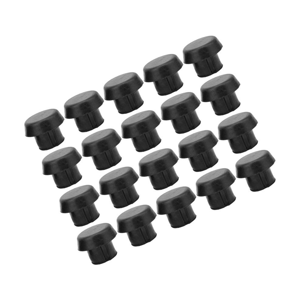 20pcs Protective Billiard Cue Rubber Plug Black Billiard Tail Cover  Billiards Game