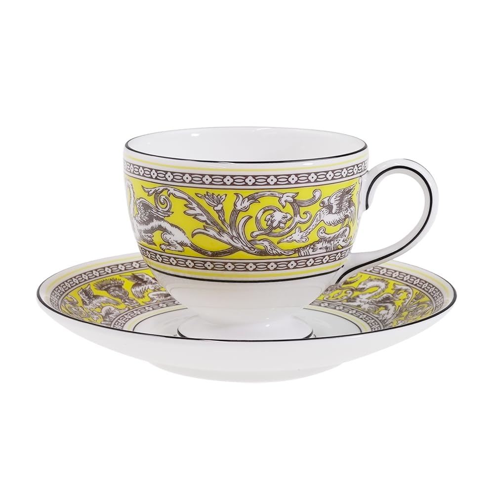 

Wedgwood Florentine Citron Teacup and Lee Saucer, [Used]