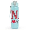 1PC CNA Heart EKG Color Letter 750ml Color Plastic Sports Water Bottle Leakproof Flip Straw Lid Suitable for Sports Office Home Use