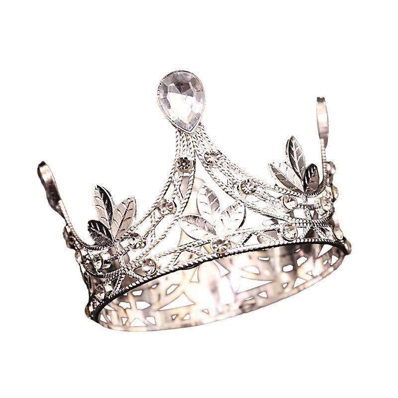 Coroana pentru copii tiara printesa ziua de nastere spectacol catwalk copil coroana rotunda aurie accesorii pentru par accesorii mireasa