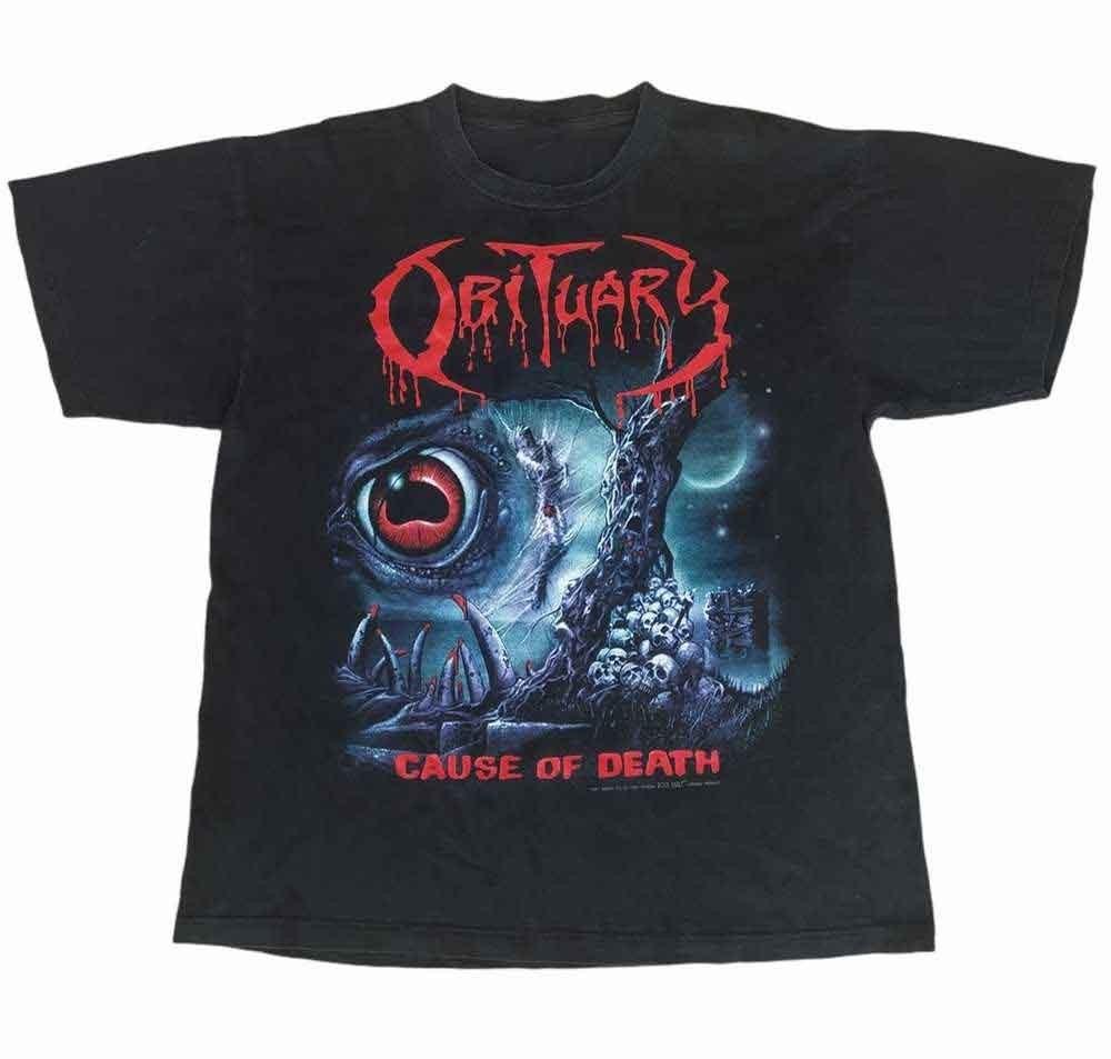 VINTAGE 90S OBITUARY AMERICAN DEATH METAL BAND T-SHIRT NZ025 Unisex T-Shirt XXXXL
