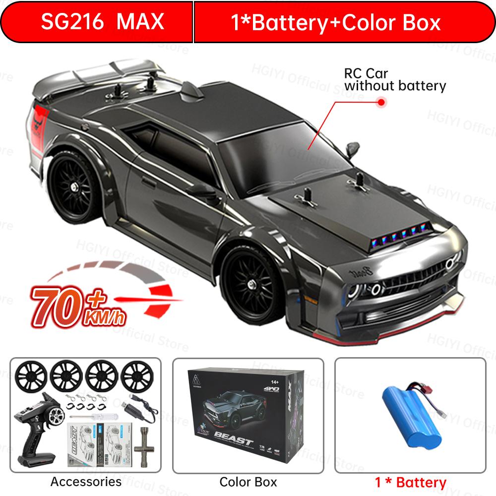 SG216 MAX 1:16 Brushless RC Drift Car With LED 70KM/H Or 40KM/H 4WD High speed Racing Rc Car Monster Truck for Kids Gift