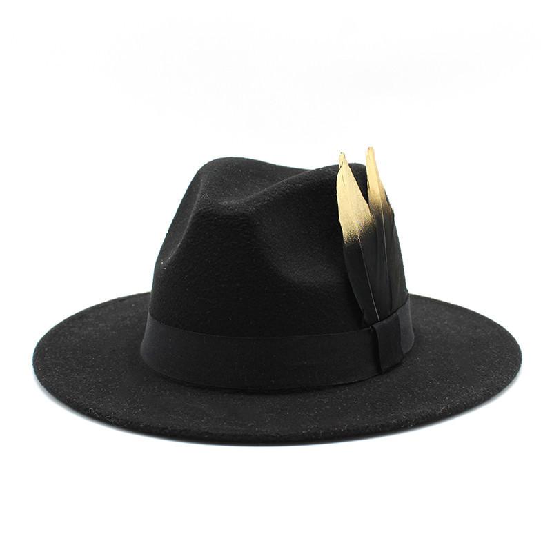 Panama Top Hat British Versatile Flat Edge Jazz Hat Woolen Top Hat Men'S And Women'S Hats