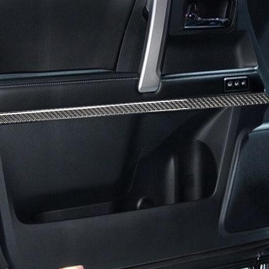 4Pcs For Toyota 4Runner 2010- Carbon Fiber Interior Door Panel Strips Cover