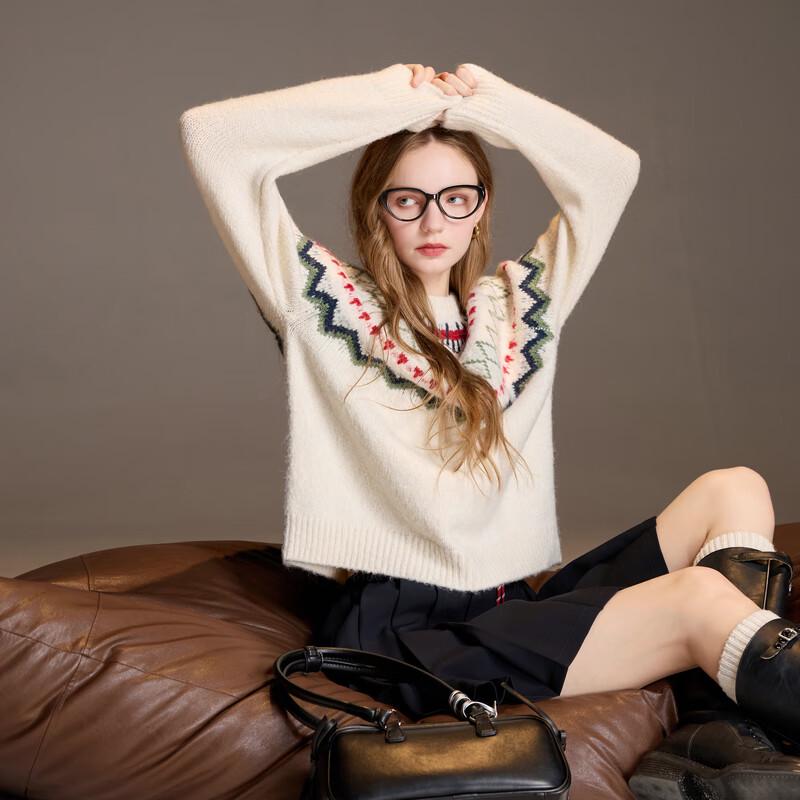SanCai 2025 Winter Fair Isle Jacquard Knit Sweater