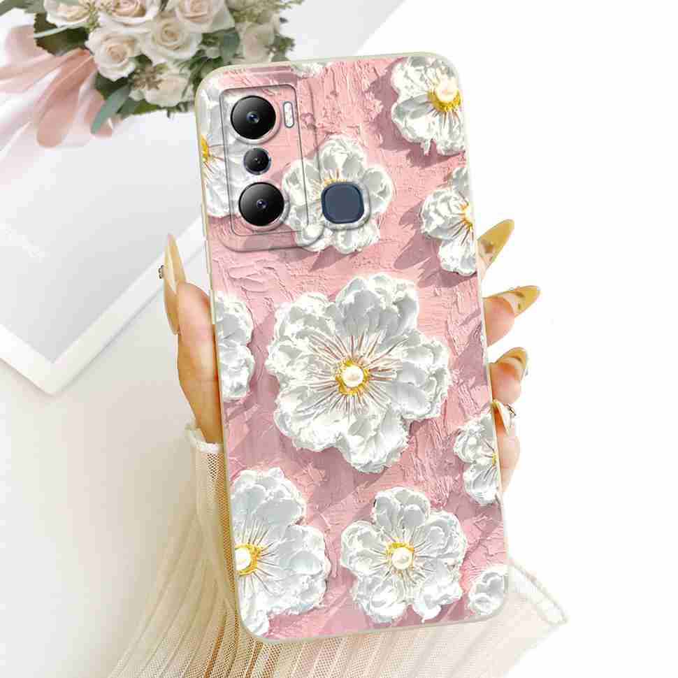 Für Infinix Hot 20i X665C X665E Hüllen Blume Schmetterling Silikon Weiche Abdeckung Für Infinix Hot 20i Hot20i Handy Rückseite Hülle