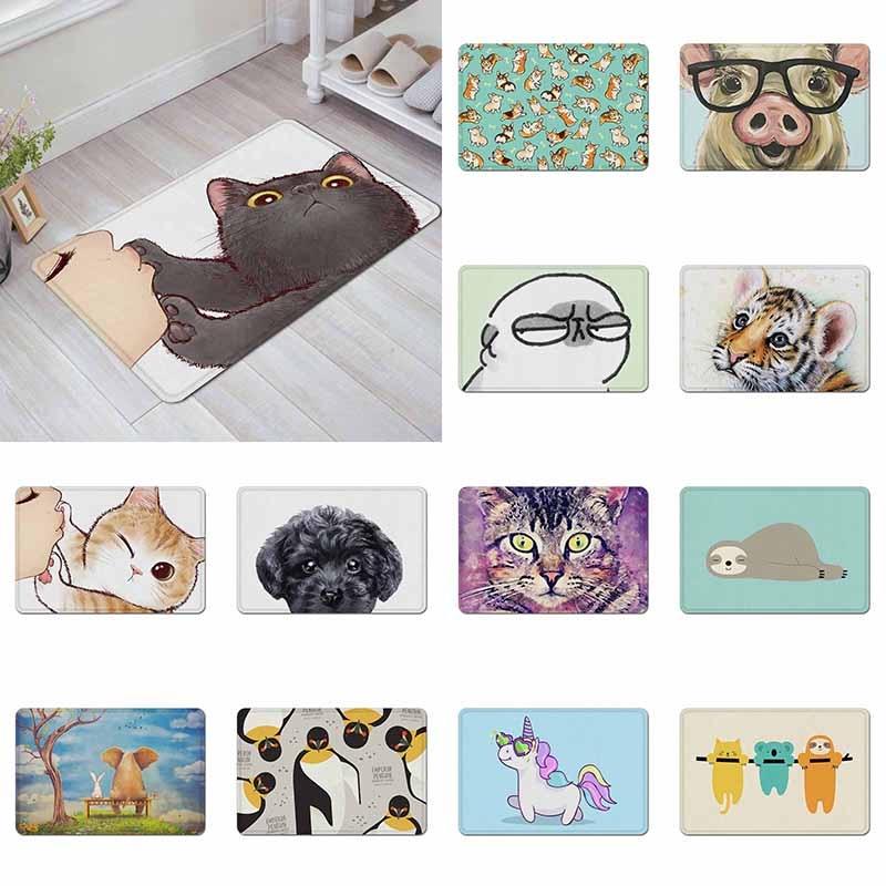 

Симпатичные 3D мультфильмы Кошка Животное Ванная комната Кухня Дверь Противоскользящая подушка Напольный коврик Ковровый ковер 40x60cm