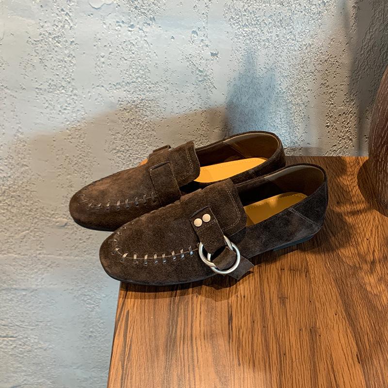 The first layer of sheepskin insoles is worn twice for women's autumn new high-end leather single shoes, not tired feet women's shoes