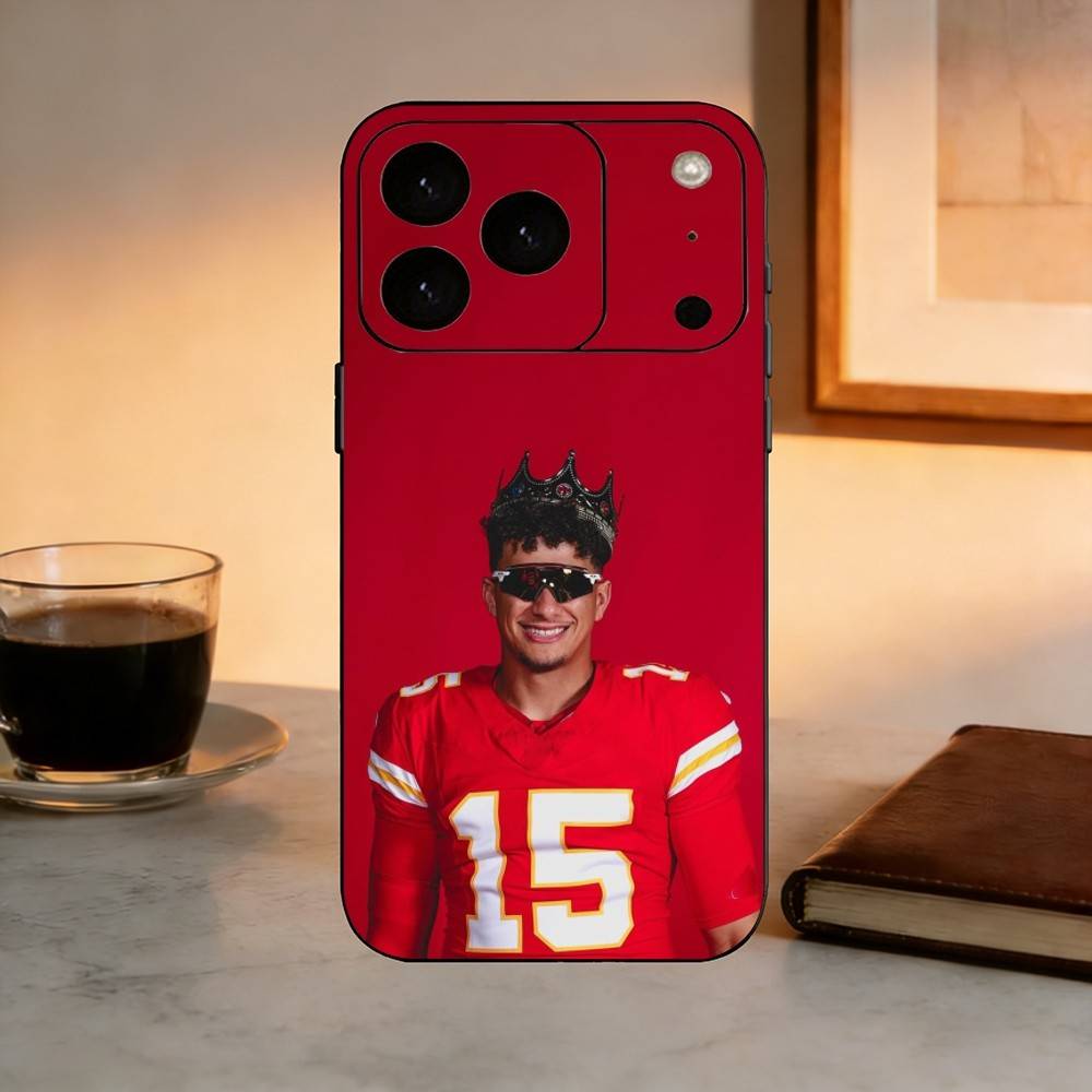 American Football P-Patrick M-Mahomes Phone Case For iPhone 17, 16,15,14,13,12,11 Plus,Pro Max, Others Soft Black Cover
