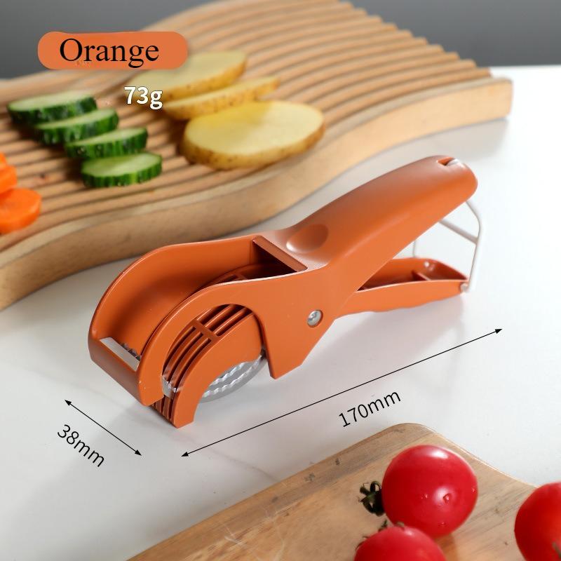 

1 шт. Кухонный слайсер для фруктов Многофункциональный слайсер для фруктов и овощей Слайсер для фруктов Профессиональный Ржавчиноустойчивый для барбекю/кейтеринга Слайсер для огурцов оранжевый