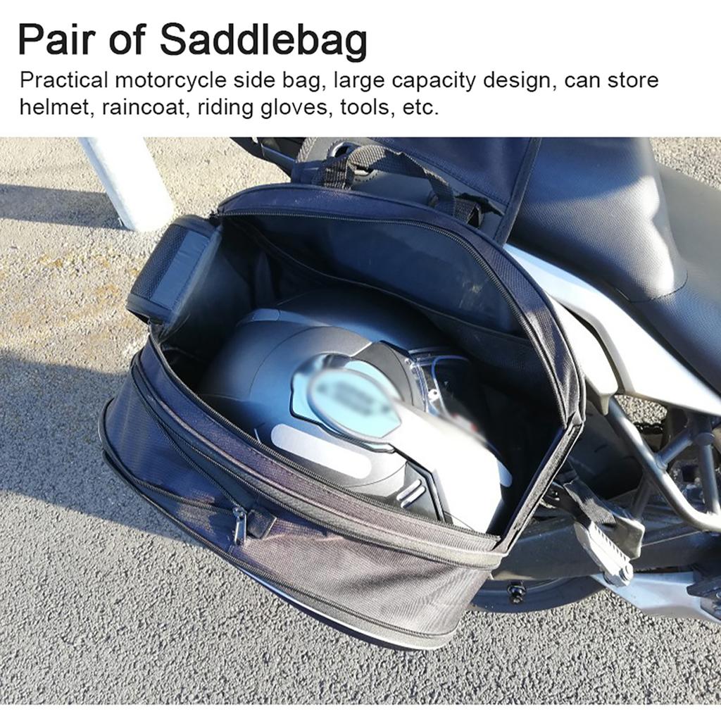 Motorcycle Saddlebag Cycle Side Bag Universal Rear Storage Organizer 36 58L with Waterproof Cover
