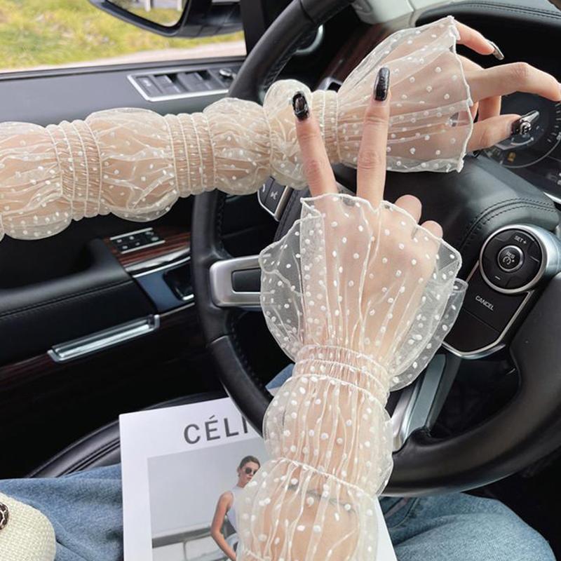 Elastic Lace Sun Protection Sleeves Summer Women Fingerless Gloves Sexy Sweet Sun Protection Arm Sleeve Sunscreen Accessories