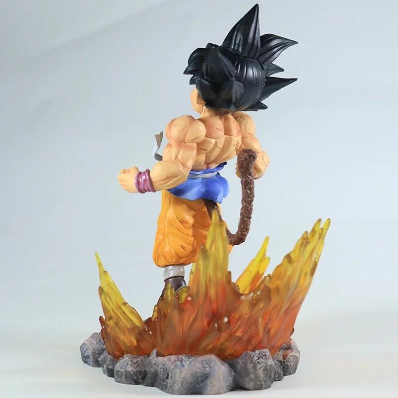 Bandai 19cm Dragon Ball SHK Kaiyuan Series NO.2 Glossy Brunette Super Four Goku Model PVC Wukong Animation Model Ornament Birth