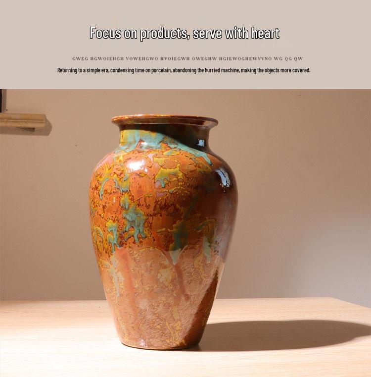 Nowoczesny Minimalistyczny Ceramiczny Wazon na Kwiaty - Styl Malarski Olejny Ornament Dekoracji Domu