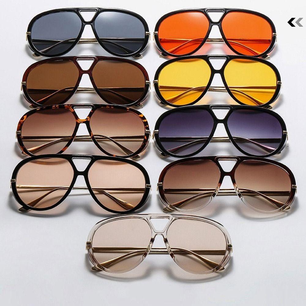 Leopard Print Large Frame Sunglasses Irregular UV400 Sun Glasses Multicolor Lenses Eyewear  Women