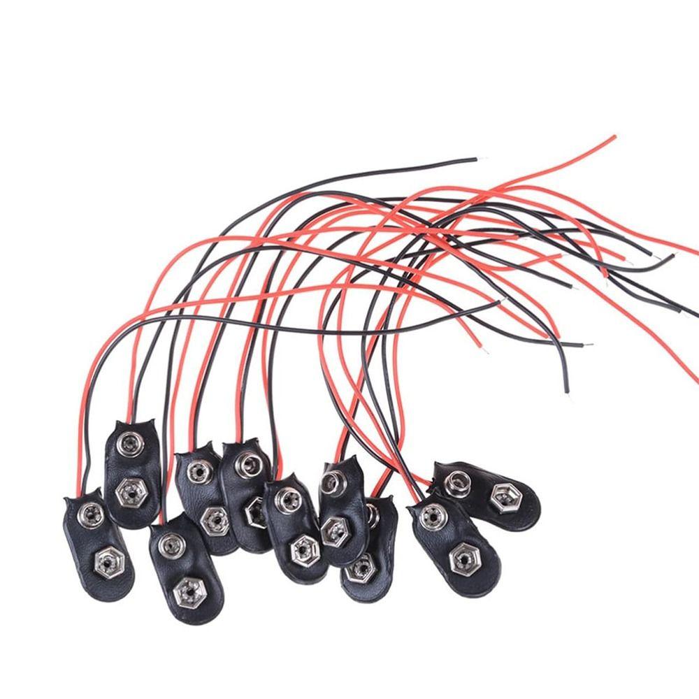 10Pcs Snap on Battery Clip Connector Battery Holder Battery Connector Cable  Electronics Projects