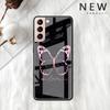 Funda de Cristal Mariposa Rosa Belleza Para Samsung Galaxy S22 S20 FE S21 Plus Cubierta de Teléfono S10 5G S9 Note 20 Ultra 10 Lite Carcasa