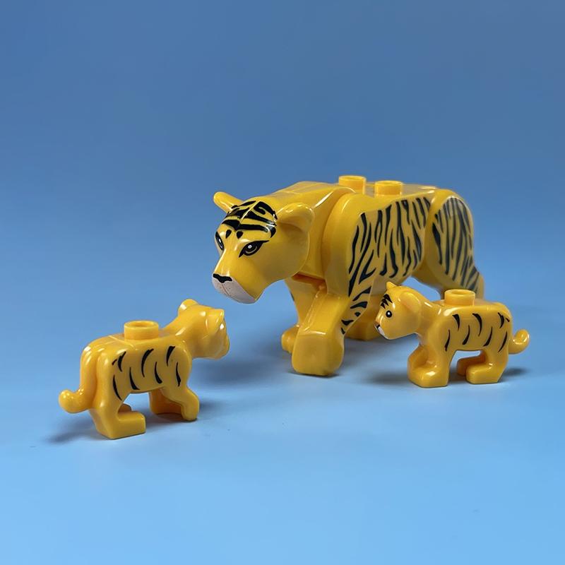 Figurky zvířat Šavlozubý tygr Mládě tygra Mamut Leopard Figurka Stavebnice Modely Sady Hračky pro děti Divoká zvířata Dárky pro děti