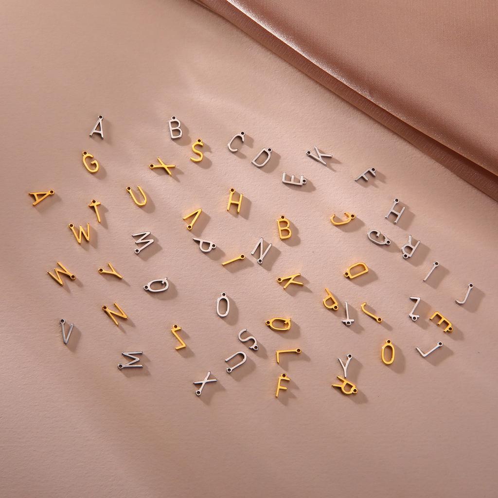 1 Stück 304 Edelstahl Mini-Buchstaben " A-Z " Anhänger Für Schmuckherstellung Initialen Alphabet/ Großbuchstaben Anhänger Armband Halskette DIY