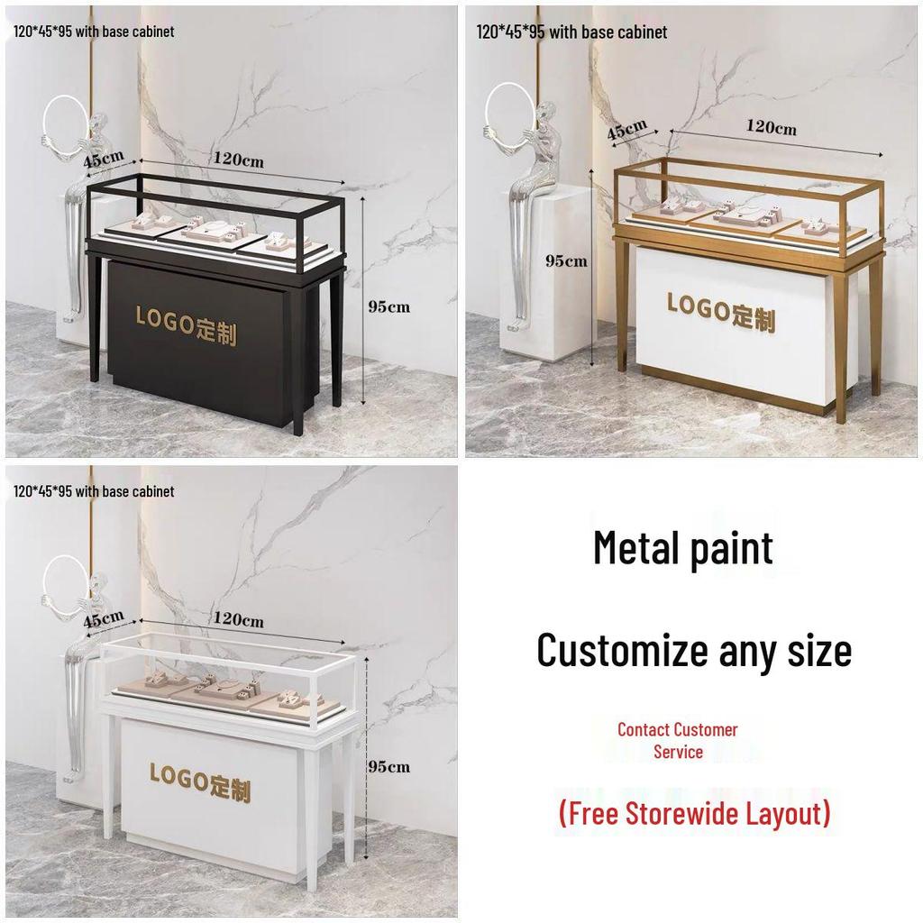 Luxury Gold Jewelry and Jade Eyewear Display Cabinet