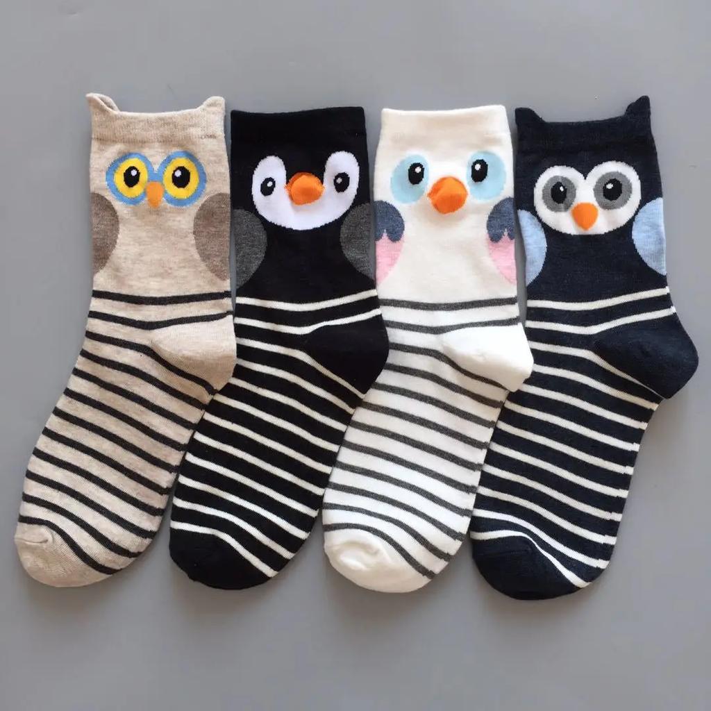 New Fashion Women's Cartoon Harajuku Socks Colorful Cute Funny Happy Cat Animal 4 Season Socks for Girl Christmas Gift