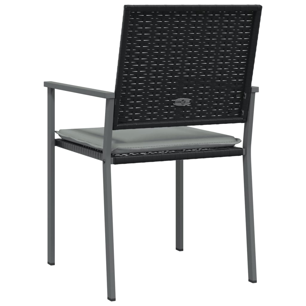 Garden Chairs with Cushions 6 pcs Black 54 x 62.5 x 89 cm Poly Rattan