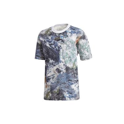 Oryginalny T-shirt Męski z Nadrukiem Trefoil, Casualowy, do Fitnessu, z Okrągłym Dekoltem, Krótkim Rękawem, Wielokolorowy GD9276