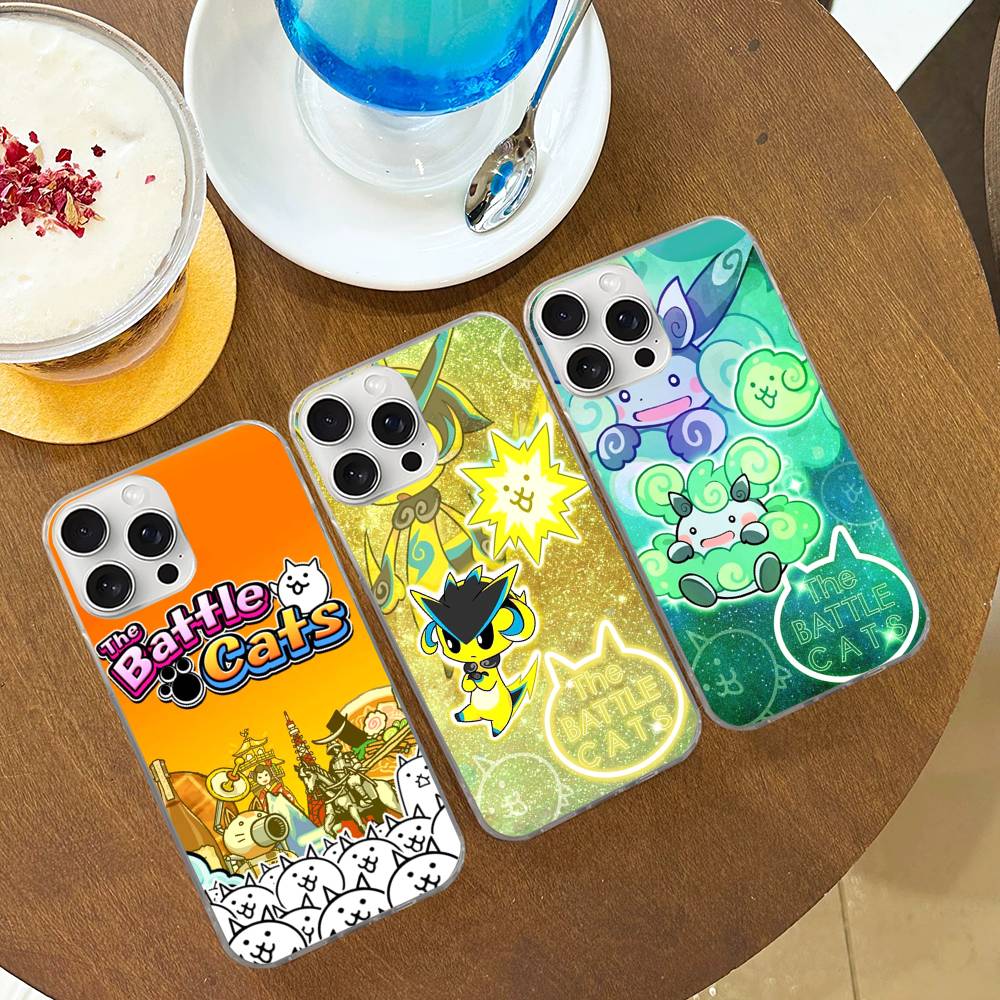 B-Battle Cats Anime Game For IPhone 17 16 15 14 Plus 13 12 11 Pro Max Phone Cover Back Satin Colorful Surface