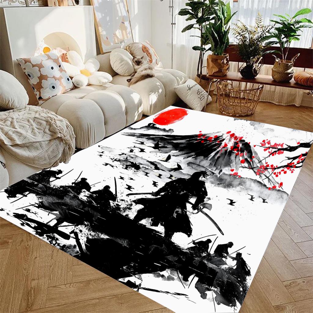 Beautiful Red Sunset Maiden Print Carpet Living Room Bedroom Decor Non-slip Parlor Floor Mat Surface Smooth Carpet Birthday Gift