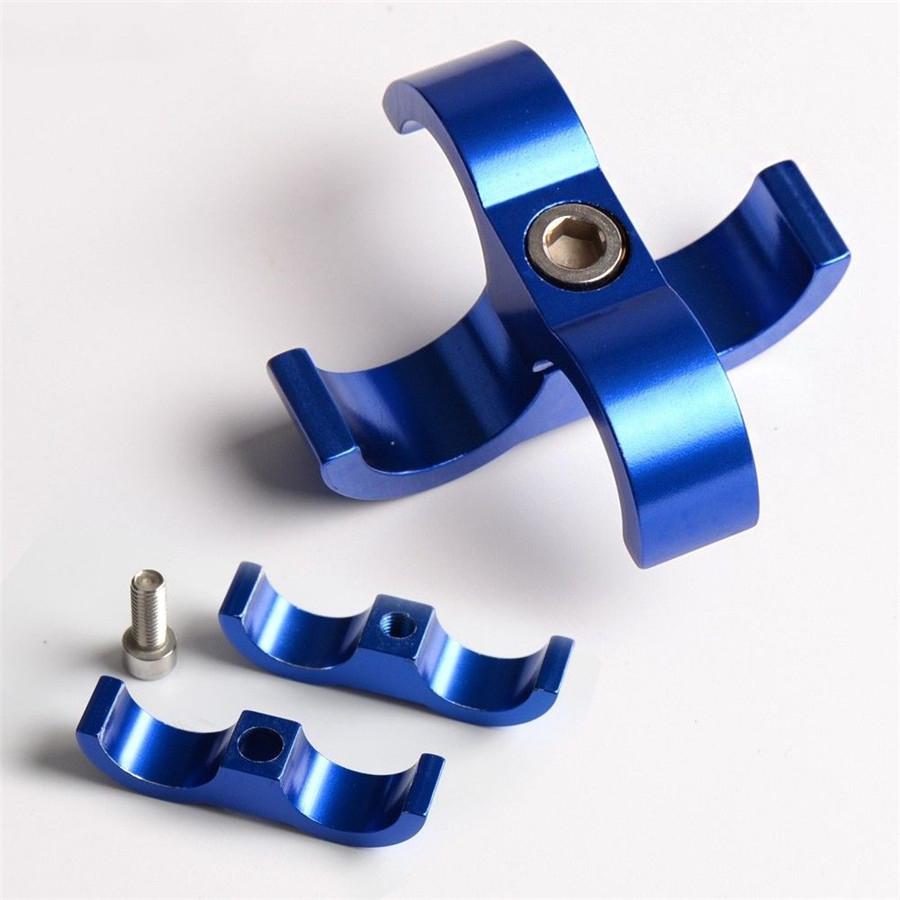 4Pcs AN10 19MM Hose Separator Clamp Fitting Adapter Bracket Black for Tidy Hose