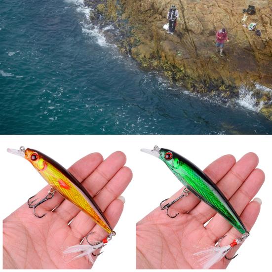 11.2CM/13.6G Minnow Bionic Lure with Sharp Hooks Tongue Hard Artificial Swimbait Freshwater Saltwater Trout Bass Fishing Accessories