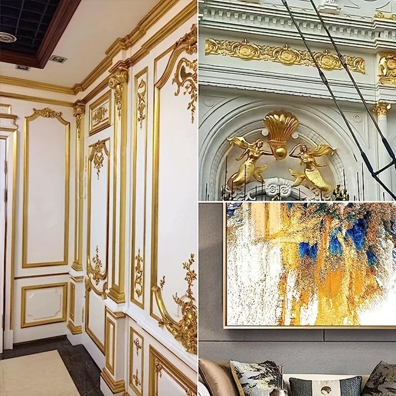 100pcs Golden Leaf Sheets High-Quality Imitation Golden Foil for Crafts, Home Decor, Painting, Furniture, and Nail Art