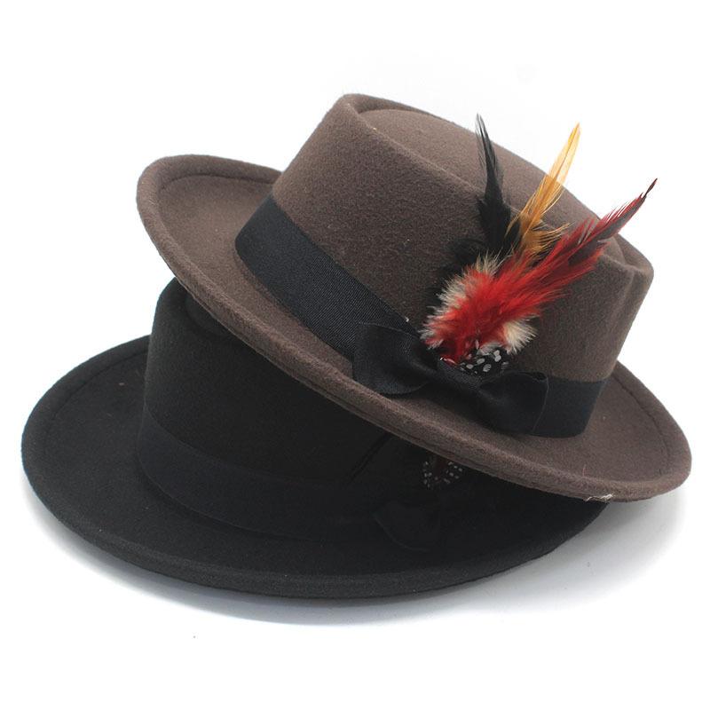 Retro Bump Top Jazz Hat Gentleman's Hat, Imitation Woolen British Hat Top Hat Stage Hat