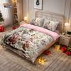 3pcs imitation relief Christmas snowman printed coreless bedding set multi size bedroom bedding decoration machine washable