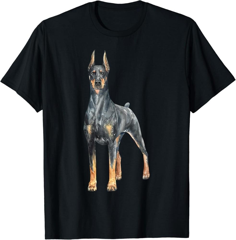 Watercolor Portrait Doberman Pinscher For Dog Owners Gift Unisex T-Shirt