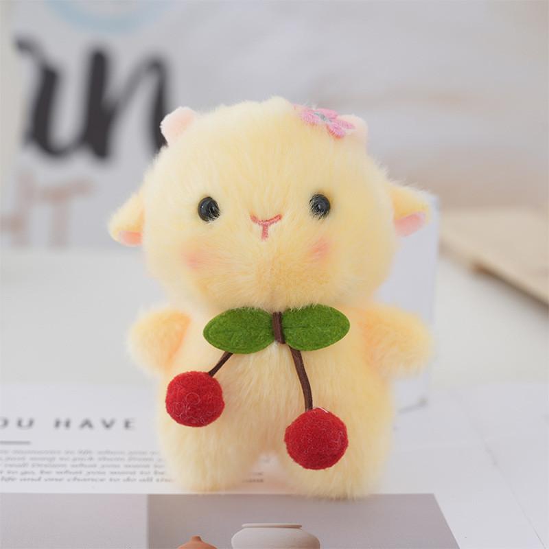 Cherry Sheep Plush Keychain With Soft Pp Cotton Filling For Gifts And Collectors
