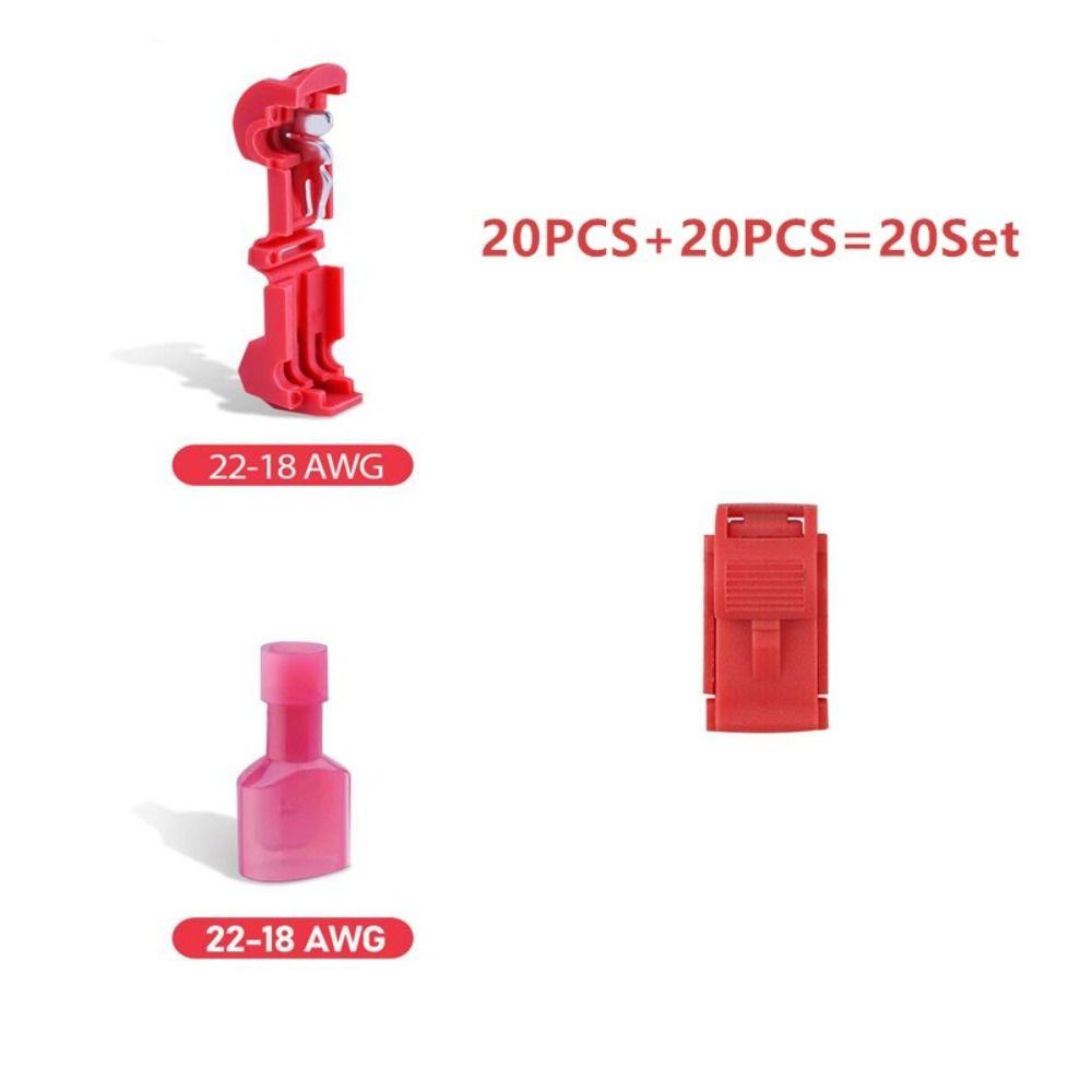 20PCS/Set T-shaped Crimp T-Tap Wire Connector Waterproof Crimp Wire Terminal  Electrical