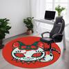 1pc Cats Skulls Office Round Area Rug, Mat Suitable For Office, Under Office Chairs Bedroom Living Room Home Decor, Room Deco