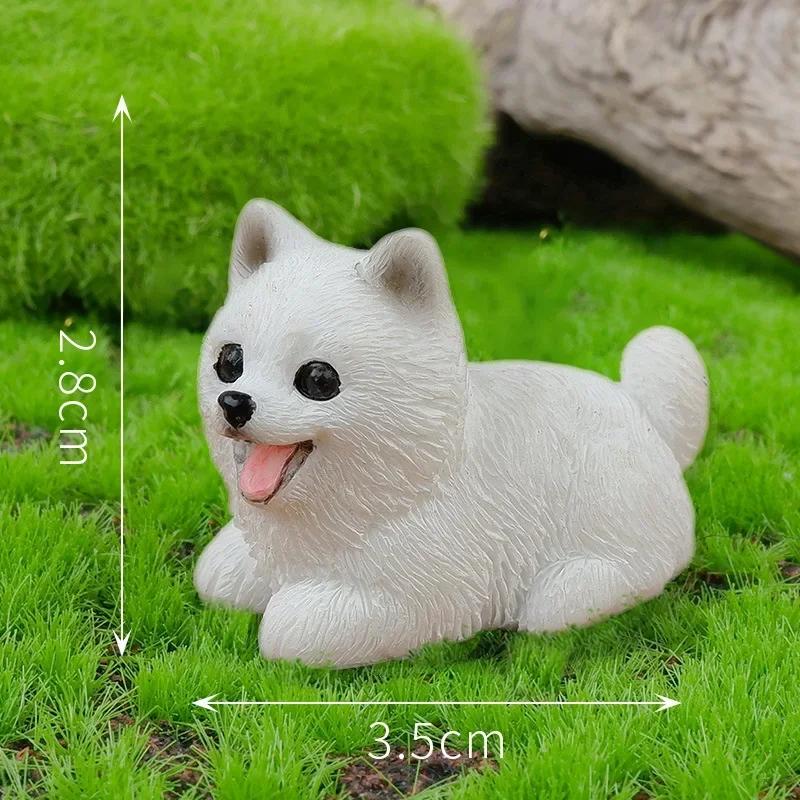 Kawaii Resin Cute Mini Dog Ornaments Figures Miniature Things Statues Dollhouse Room Home Decor Items Desk Accessories