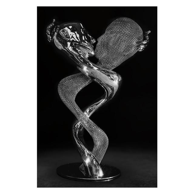 Umarmender Kuss Metallstatue Leinwandgemälde Abstrakter Liebhaber Poster und Drucke Wandkunst Bilder für Wohnzimmer Wanddekoration Cuadros