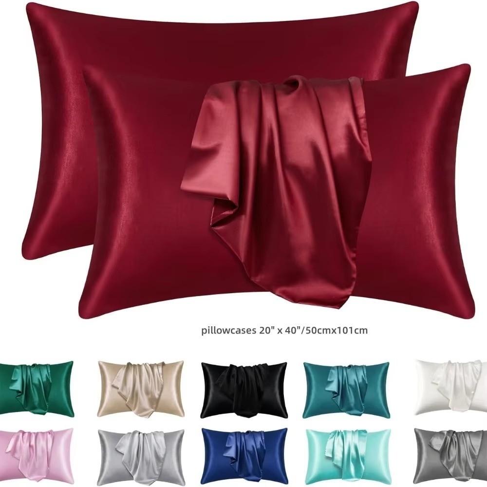 Soft Breathable Satin Pillow Cases Moisture-Wicking Silk Pillow Case Satin Pillowcase For Sleeping